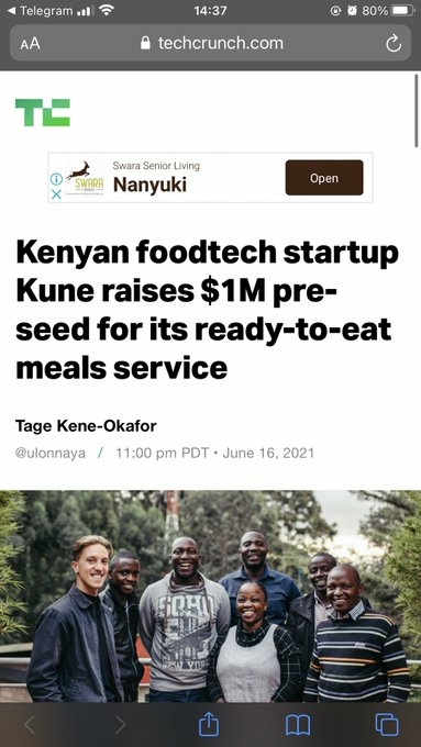 Kune Food closes down almost a year after Kenya started up