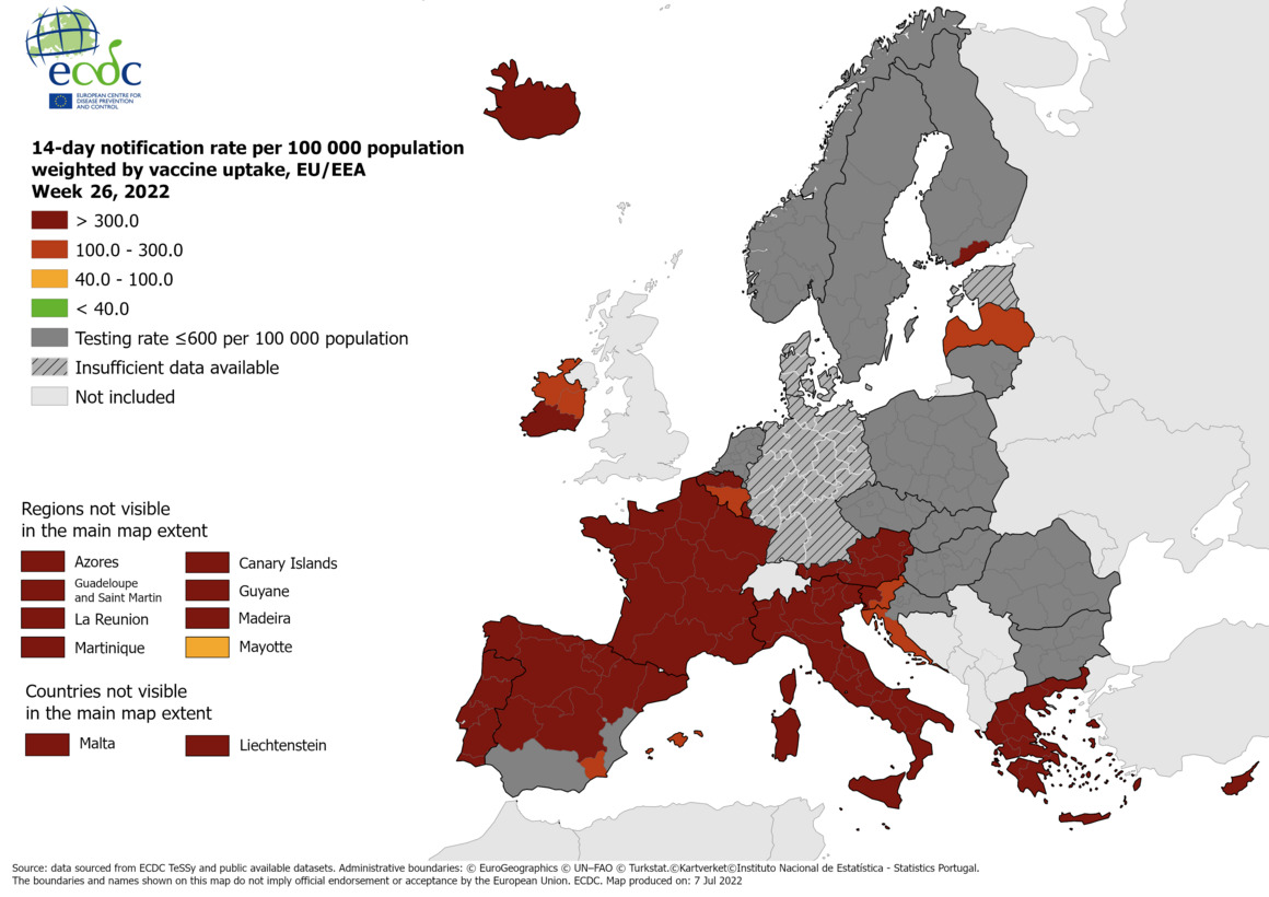 Europe Travel Restrictions, Covid-19 Testing Requirements, by Country, for July