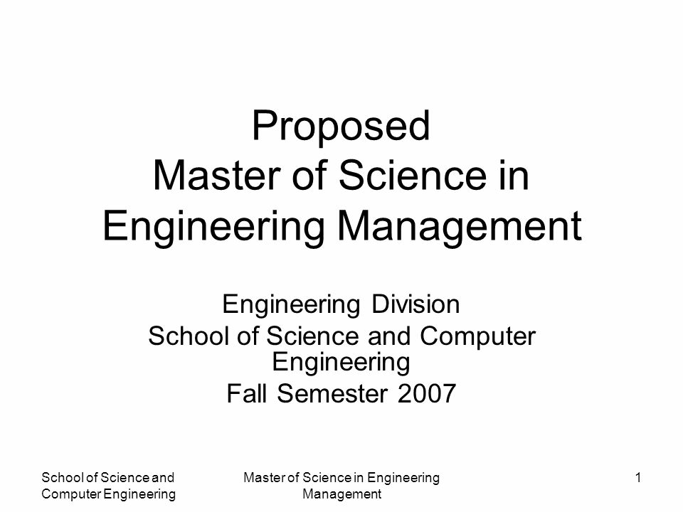 Master of Science in Engineering Management | NU