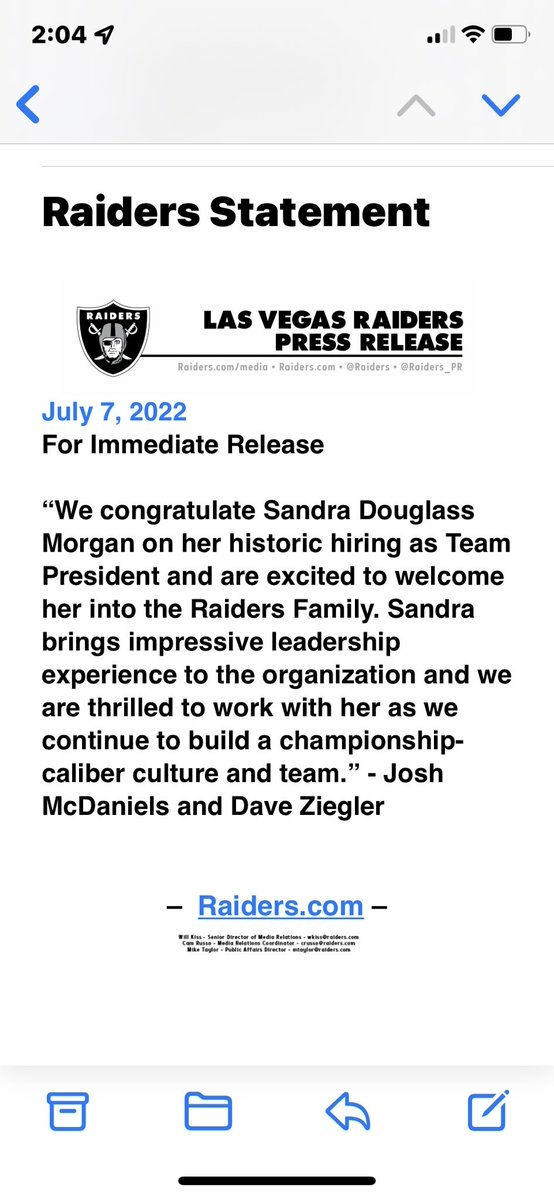 Sandra Douglass Morgan Makes History as Raiders Team President