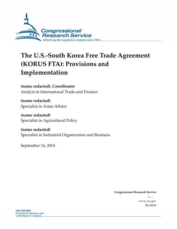 The USITC is launching a new investigation into possible changes to the rules of origin of the United States-Korea Free Trade Agreement