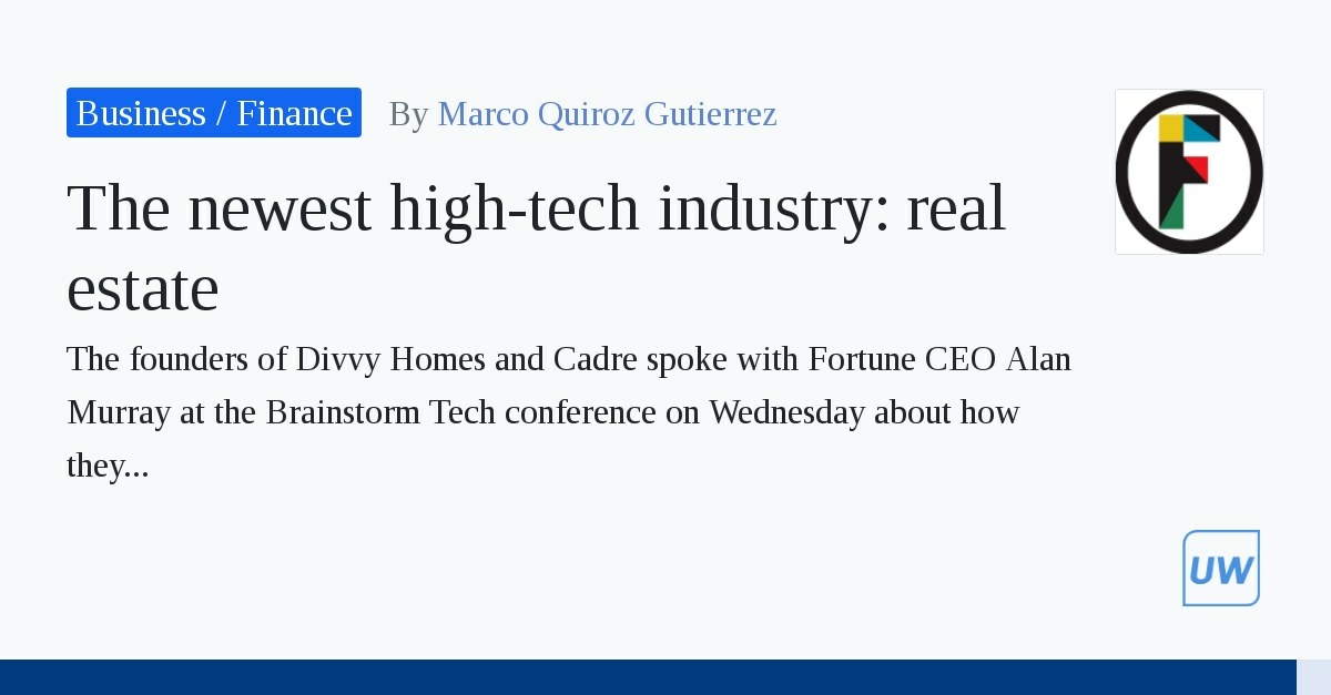The latest high-tech industry: real estate